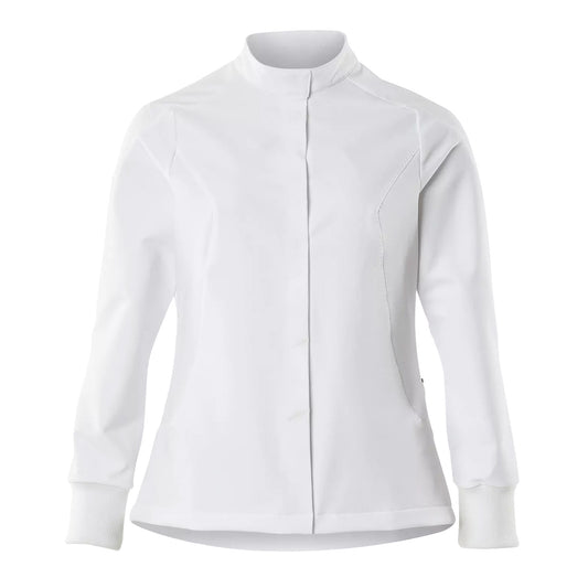 White - Front - Mascot Womens-Ladies Food & Care Chef Jacket
