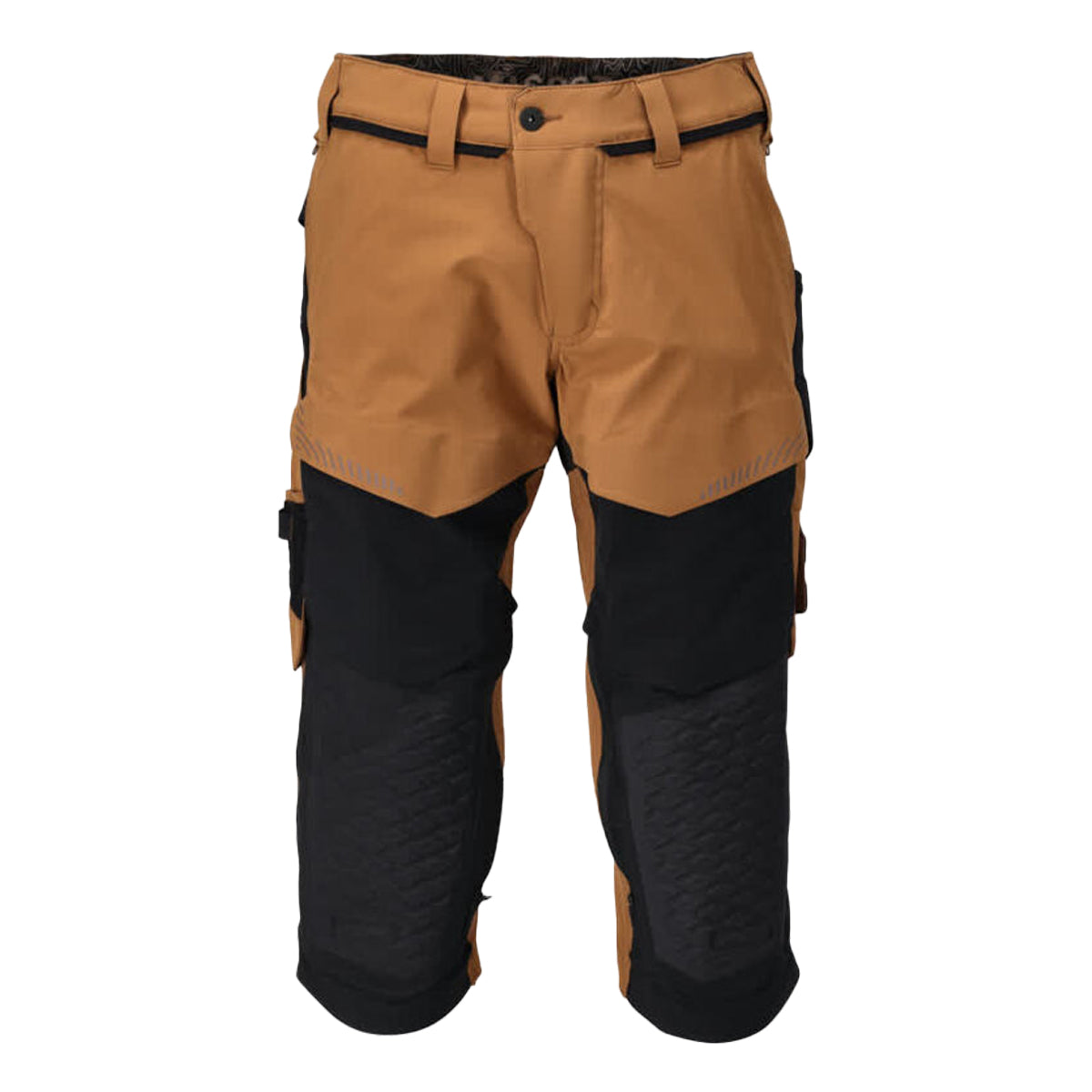 Nut Brown-Black - Front - Mascot Mens Customised Knee Pad Work Trousers