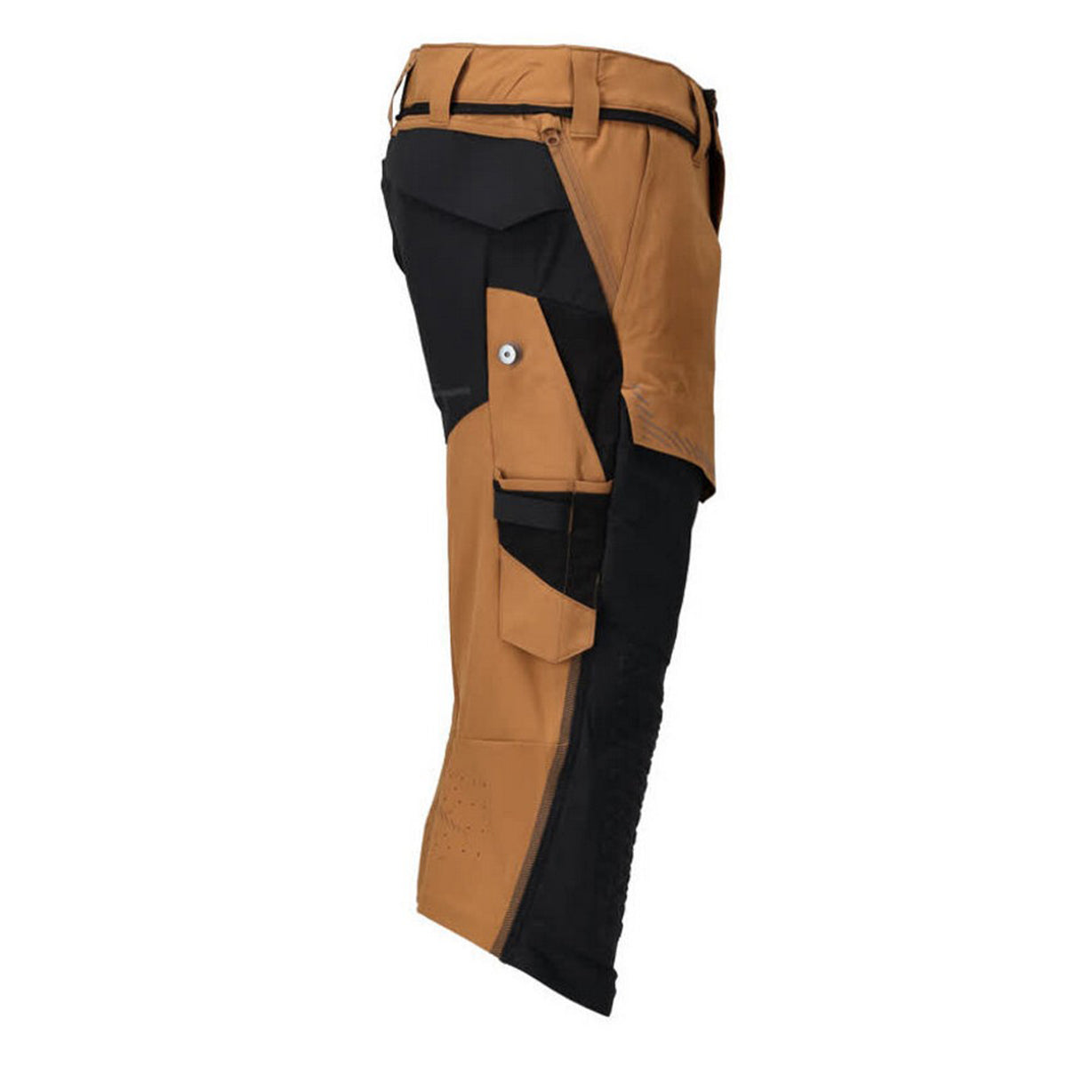 Nut Brown-Black - Side - Mascot Mens Customised Knee Pad Work Trousers