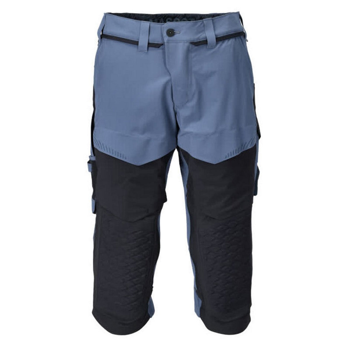 Stone Blue-Dark Navy - Front - Mascot Mens Customised Knee Pad Work Trousers