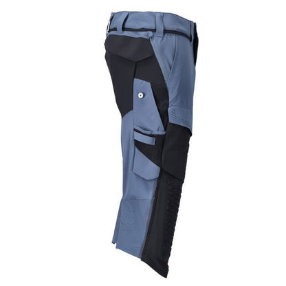 Stone Blue-Dark Navy - Side - Mascot Mens Customised Knee Pad Work Trousers