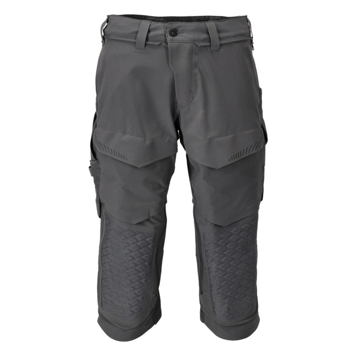Stone Grey - Front - Mascot Mens Customised Knee Pad Work Trousers