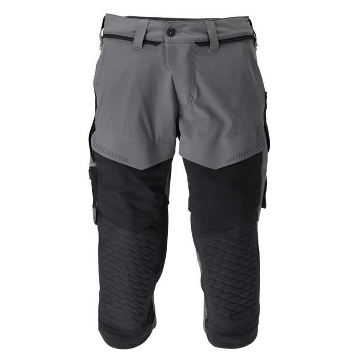 Stone Grey-Black - Front - Mascot Mens Customised Knee Pad Work Trousers