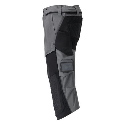 Stone Grey-Black - Side - Mascot Mens Customised Knee Pad Work Trousers