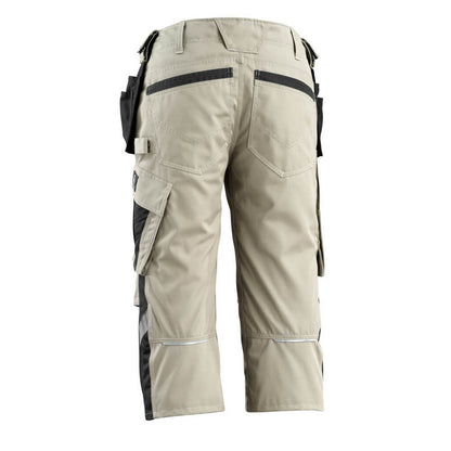 Light Khaki-Black - Back - Mascot Mens Lindau Unique Holster Pocket Work Trousers