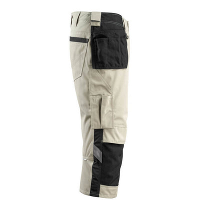 Light Khaki-Black - Side - Mascot Mens Lindau Unique Holster Pocket Work Trousers