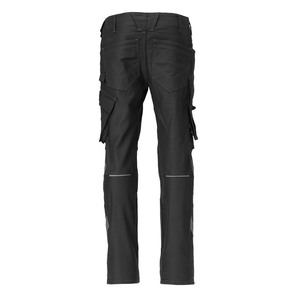 Black - Back - Mascot Mens Unique Knee Pad Pockets Work Trousers
