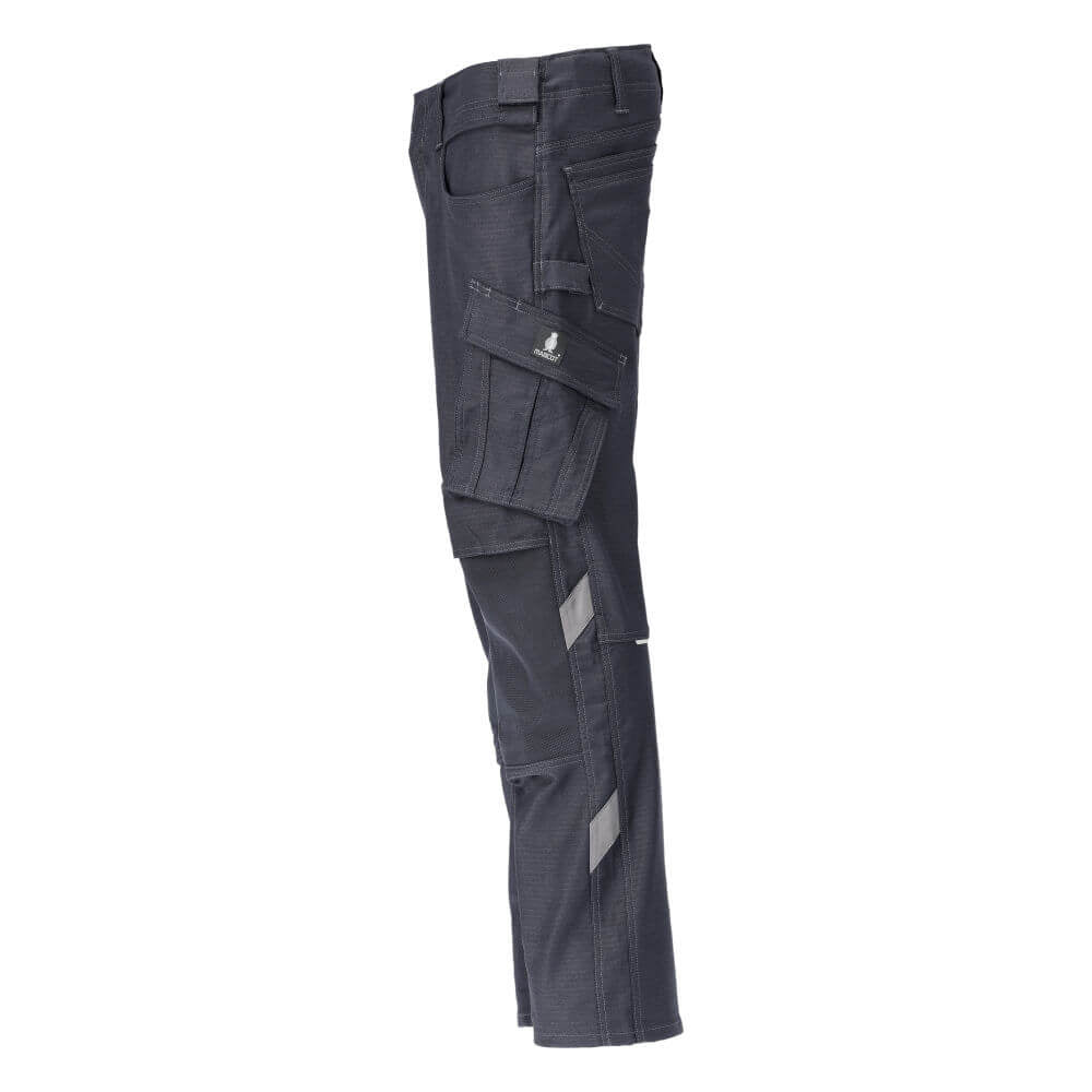 Dark Navy - Side - Mascot Mens Unique Knee Pad Pockets Work Trousers