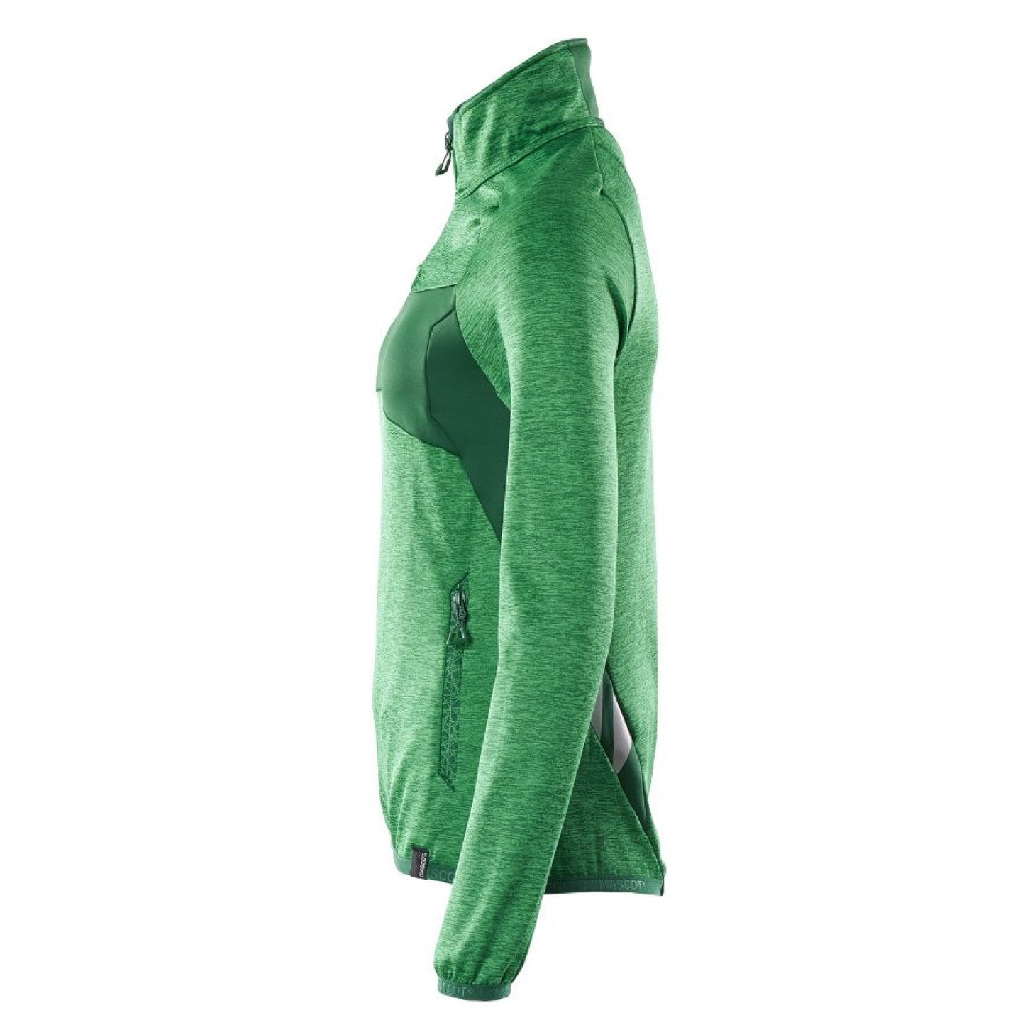 Grass Green-Green - Side - Mascot Unisex Adult Accelerate Half Zip Jumper