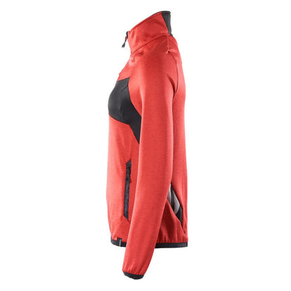 Traffic Red-Black - Side - Mascot Unisex Adult Accelerate Half Zip Jumper
