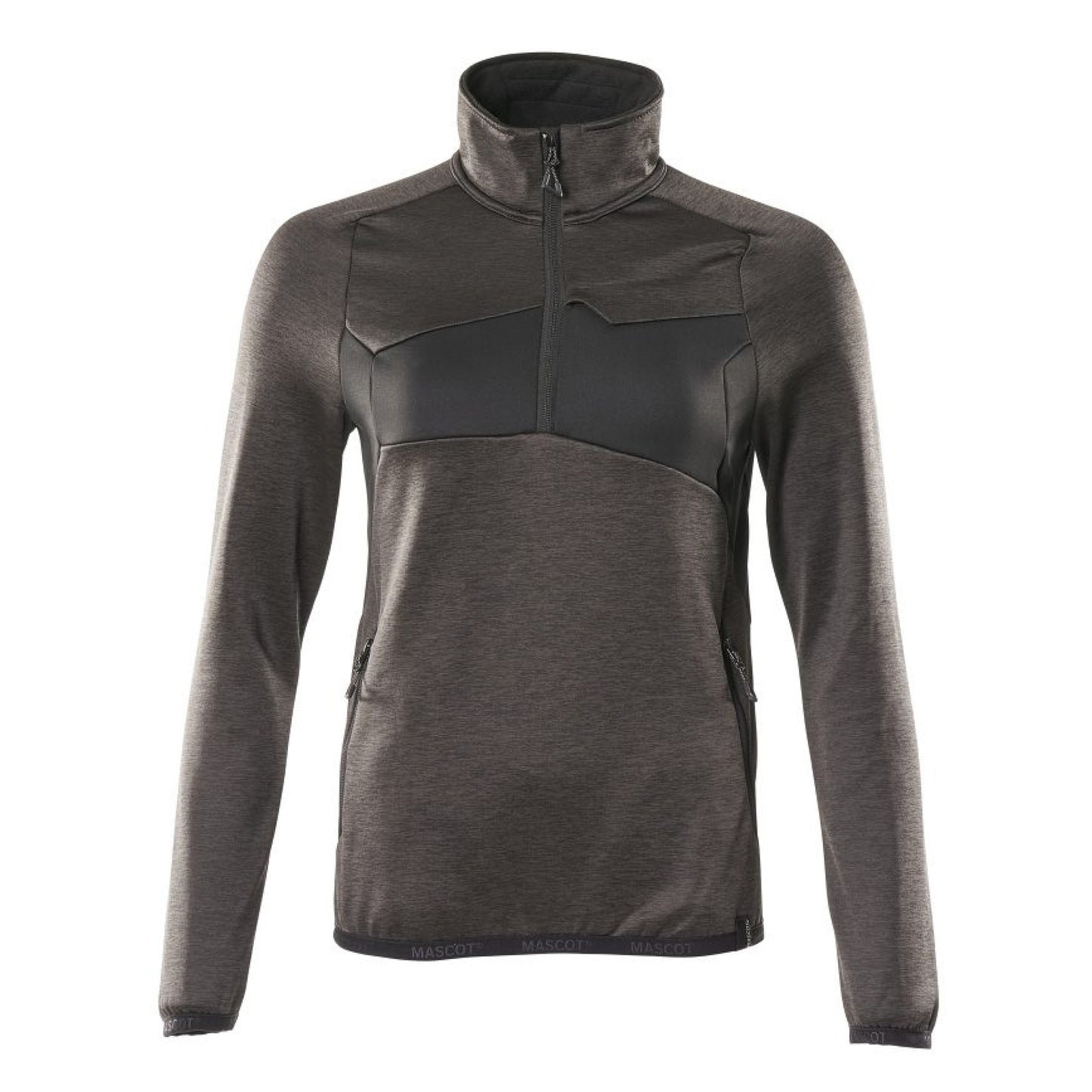 Dark Anthracite-Black - Front - Mascot Unisex Adult Accelerate Half Zip Jumper