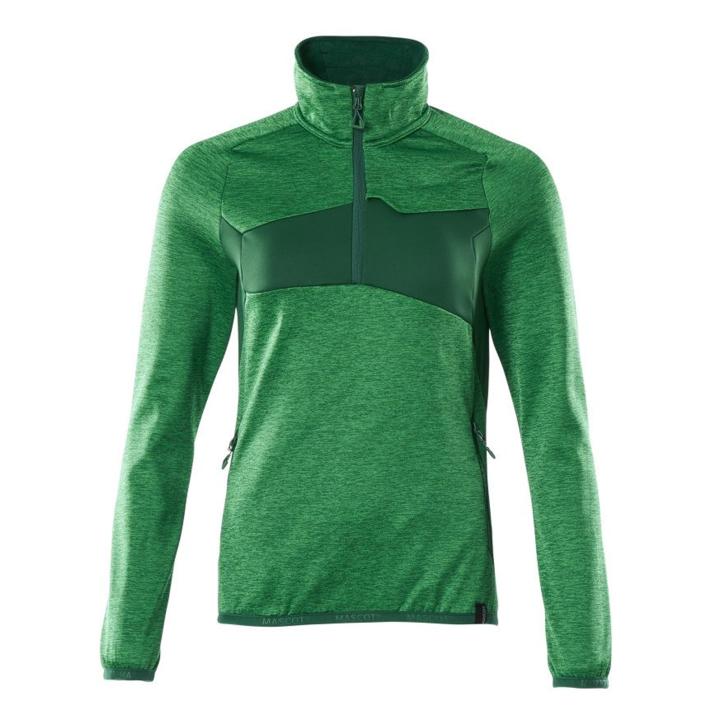Grass Green-Green - Front - Mascot Unisex Adult Accelerate Half Zip Jumper