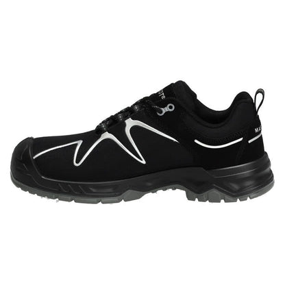 Black-Silver - Side - Mascot Womens-Ladies Footwear Flex Safety Shoes