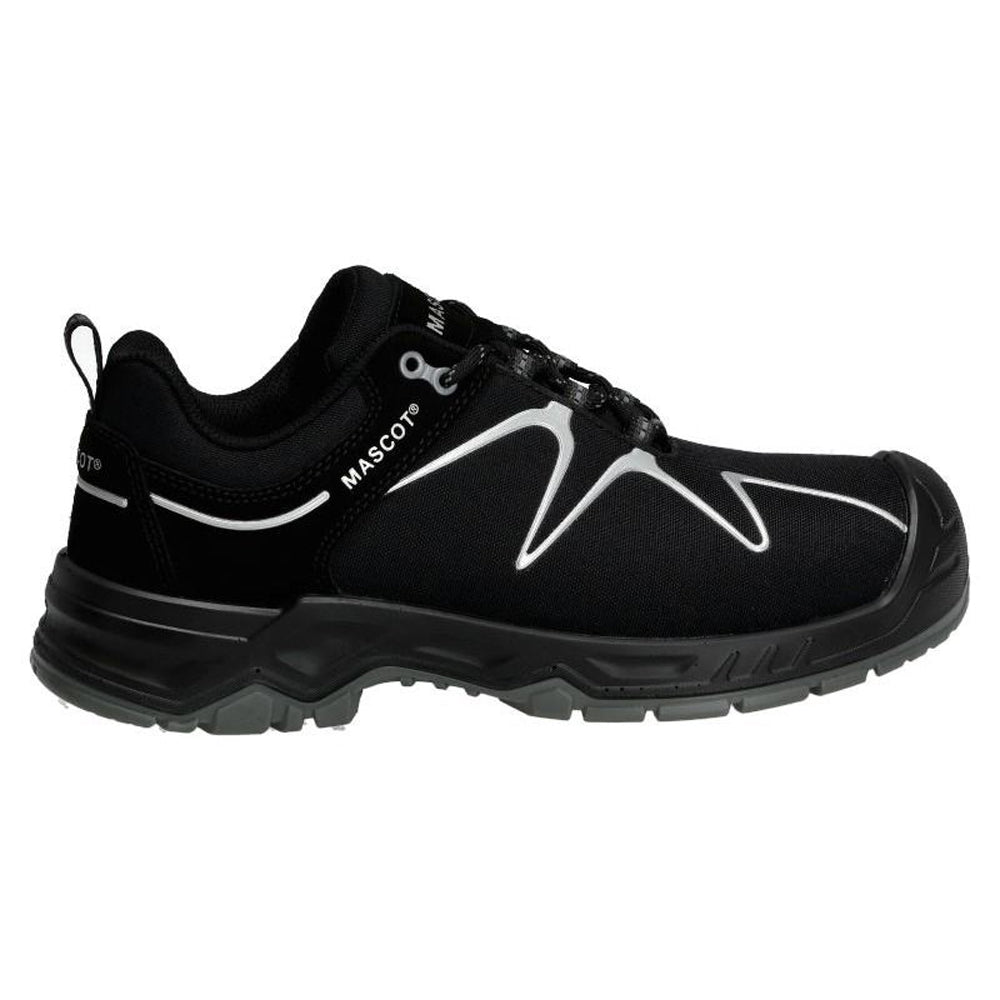 Black-Silver - Front - Mascot Womens-Ladies Footwear Flex Safety Shoes