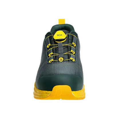 Forest Green-Sunflower Yellow - Side - Mascot Womens-Ladies Footwear Customised Safety Shoes