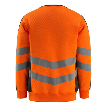 Hi Vis Orange-Dark Anthracite - Back - Mascot Mens Safe Supreme Safety Sweatshirt