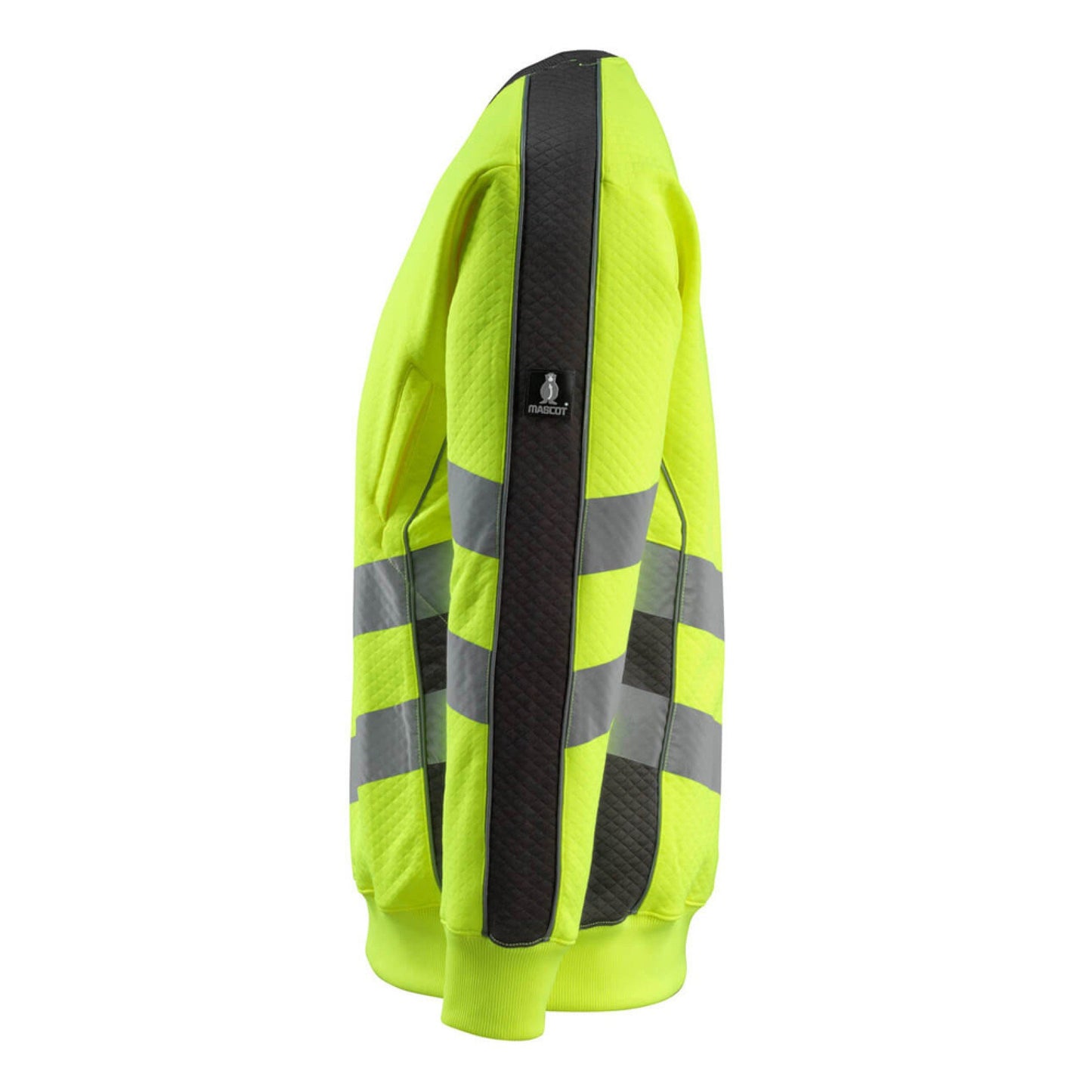 Hi Vis Yellow-Black - Side - Mascot Mens Safe Supreme Safety Sweatshirt
