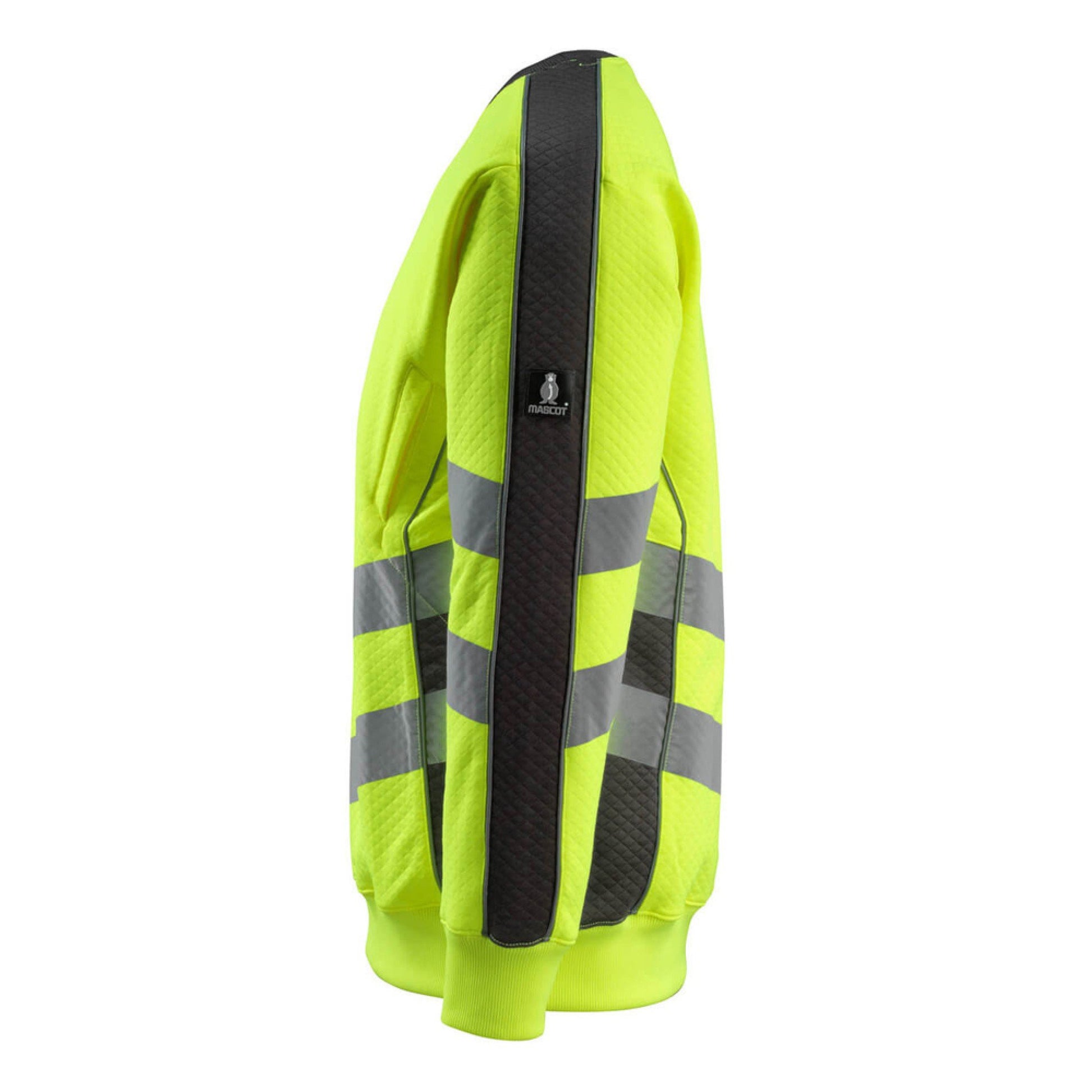 Hi Vis Yellow-Black - Side - Mascot Mens Safe Supreme Safety Sweatshirt