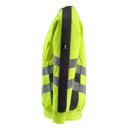 Hi Vis Yellow-Black - Side - Mascot Mens Safe Supreme Safety Sweatshirt