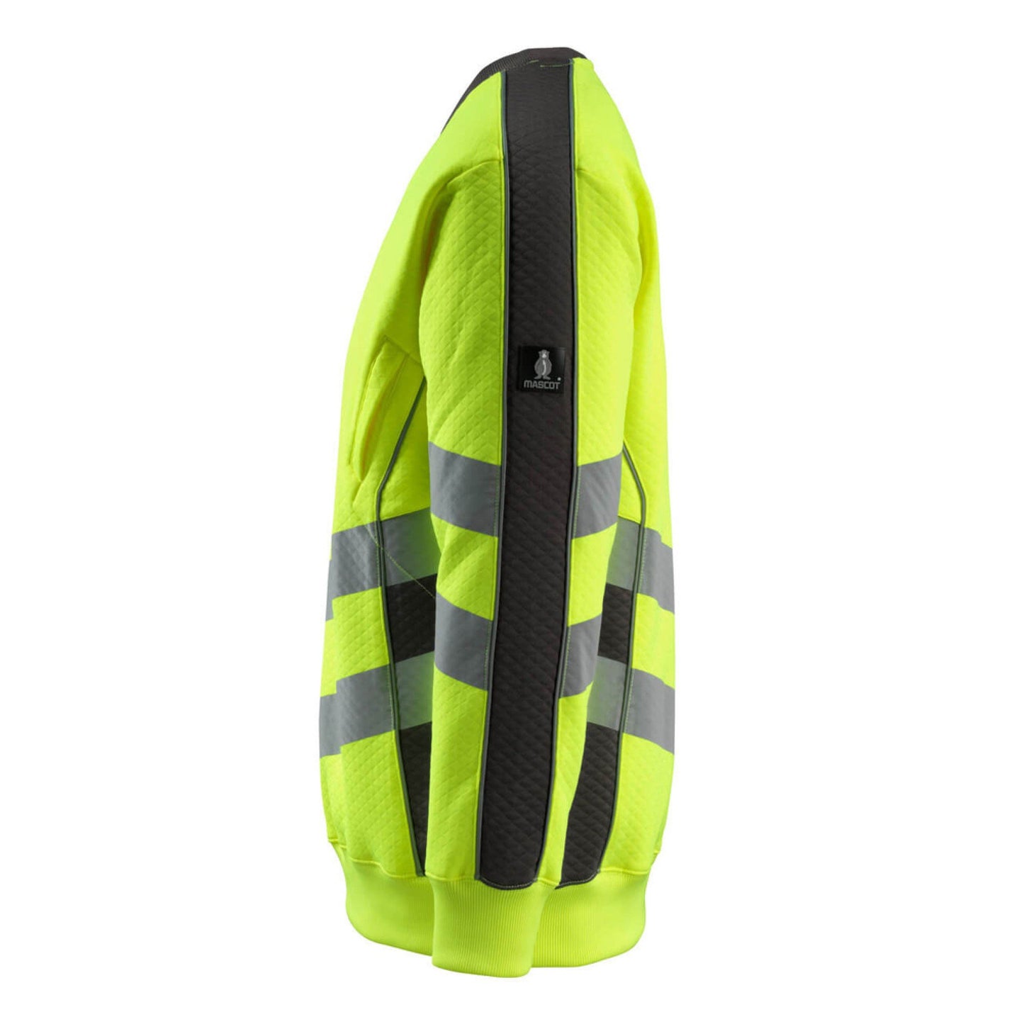 Hi Vis Yellow-Dark Anthracite - Side - Mascot Mens Safe Supreme Safety Sweatshirt