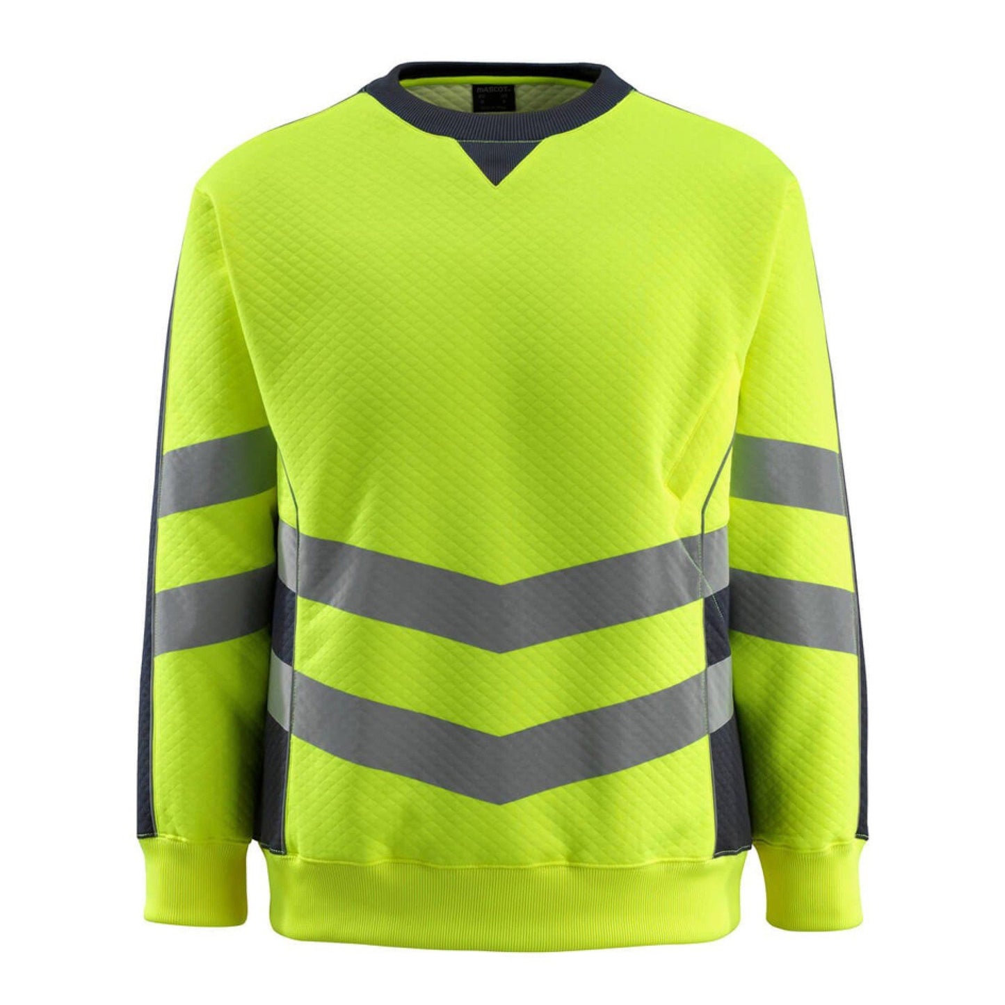 Hi Vis Yellow-Dark Navy - Front - Mascot Mens Safe Supreme Safety Sweatshirt
