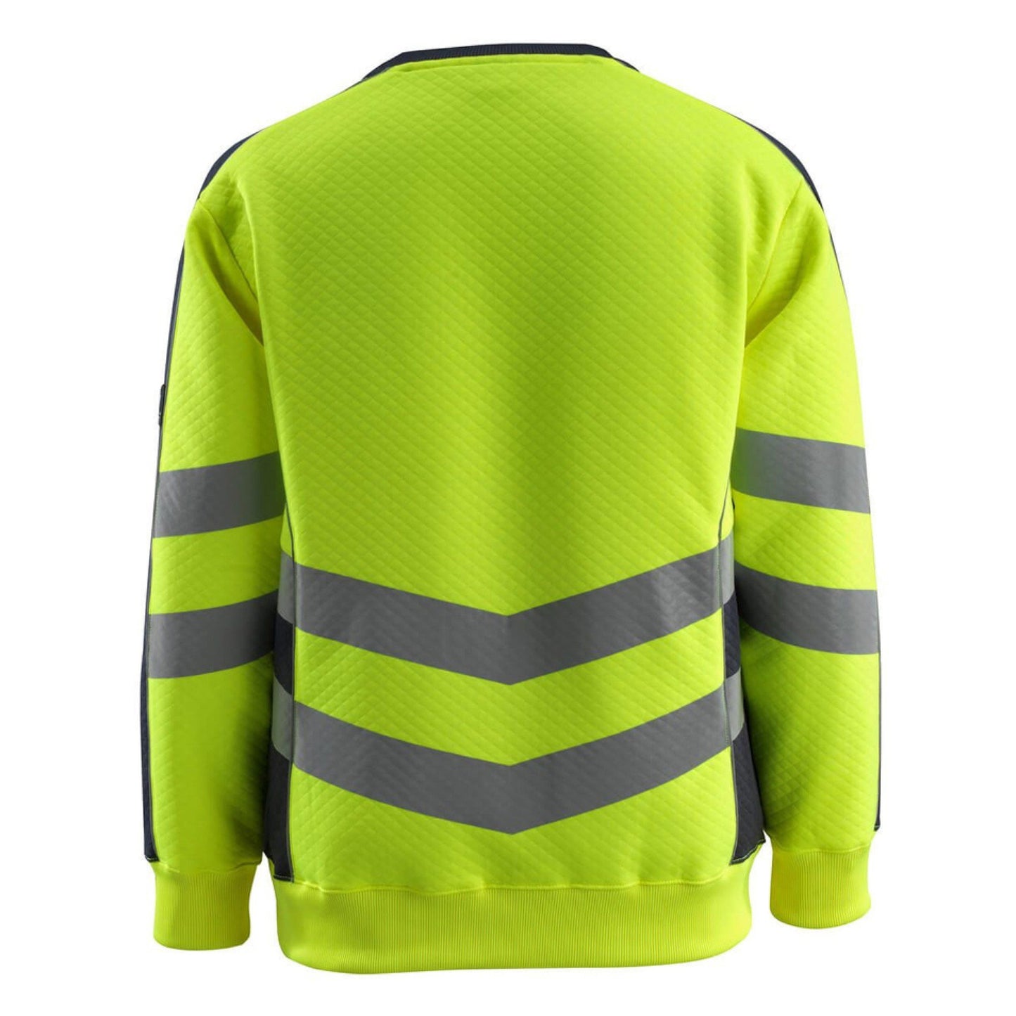 Hi Vis Yellow-Dark Navy - Back - Mascot Mens Safe Supreme Safety Sweatshirt