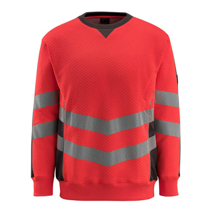 Hi Vis Red-Dark Anthracite - Front - Mascot Mens Safe Supreme Safety Sweatshirt