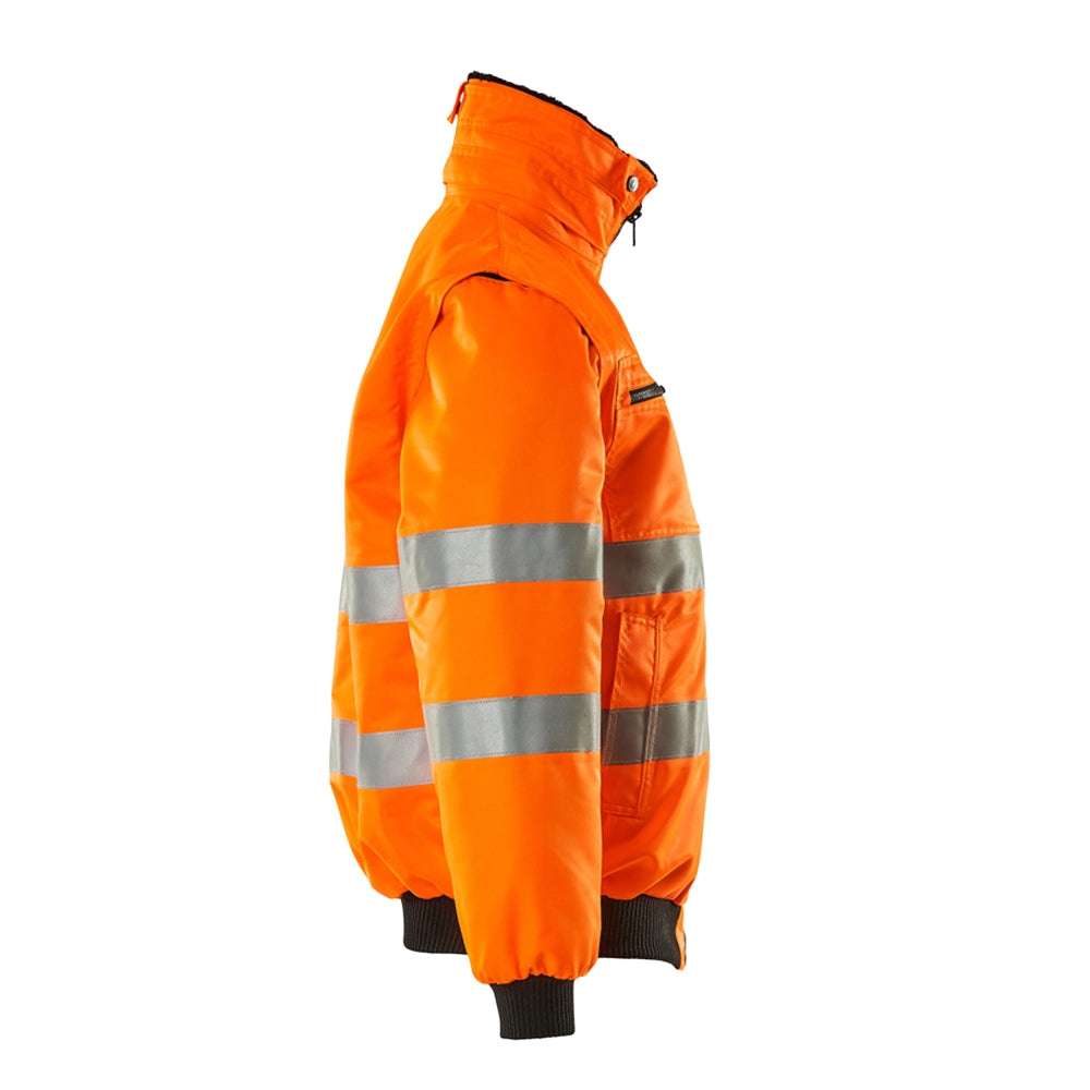 Hi Vis Orange - Side - Mascot Unisex Adult Safe Arctic Hi-Vis Pilot Jacket