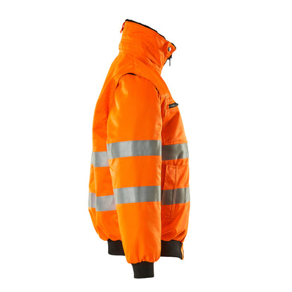 Hi Vis Orange - Side - Mascot Unisex Adult Safe Arctic Hi-Vis Pilot Jacket