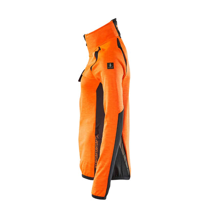 Hi Vis Orange-Dark Navy - Lifestyle - Mascot Womens-Ladies Accelerate Safe High-Vis Fleece Jacket