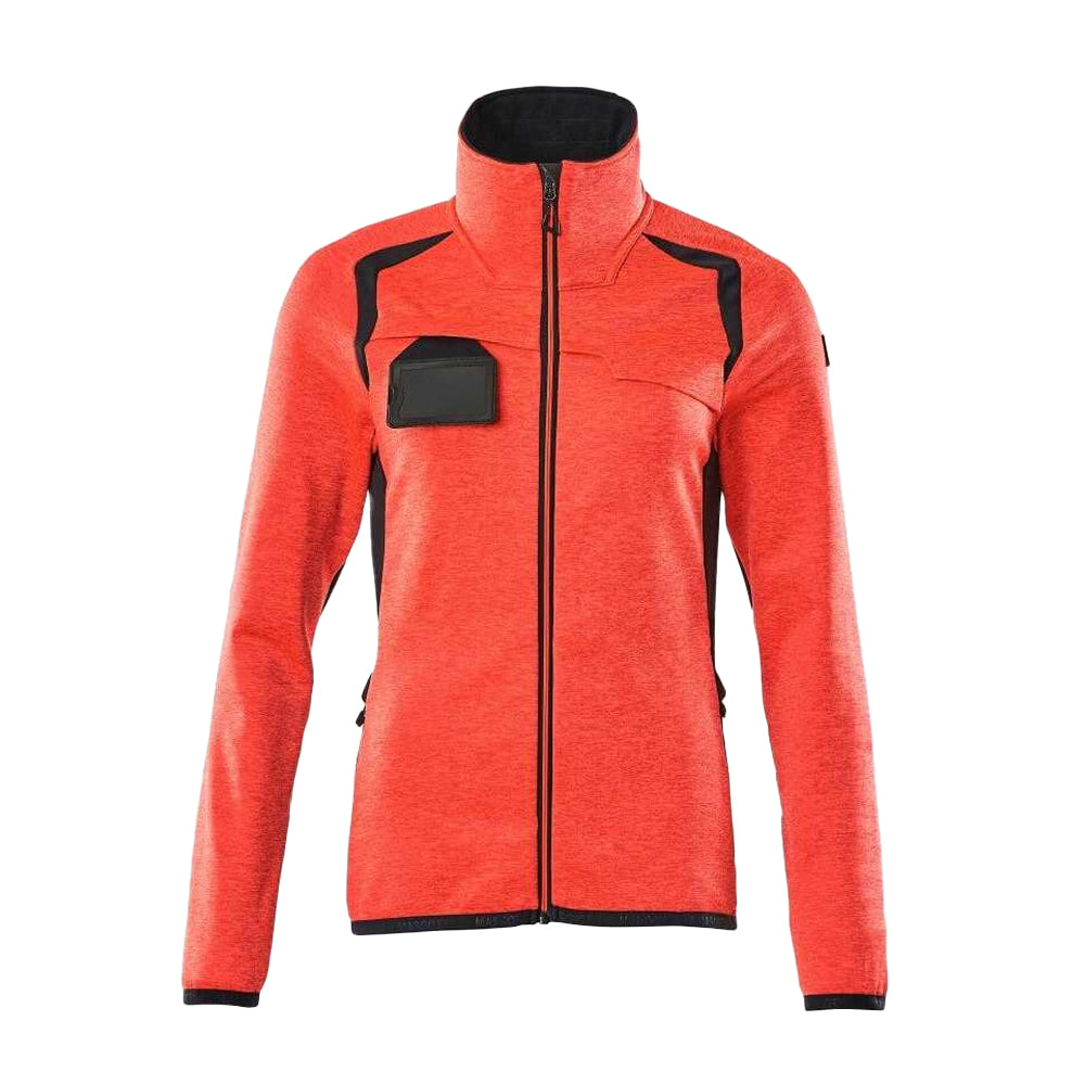 Hi Vis Red-Dark Navy - Front - Mascot Womens-Ladies Accelerate Safe High-Vis Fleece Jacket