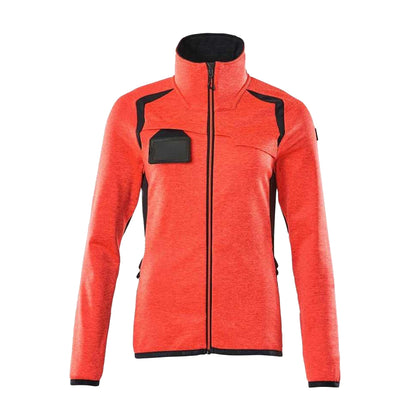 Hi Vis Red-Dark Navy - Front - Mascot Womens-Ladies Accelerate Safe High-Vis Fleece Jacket
