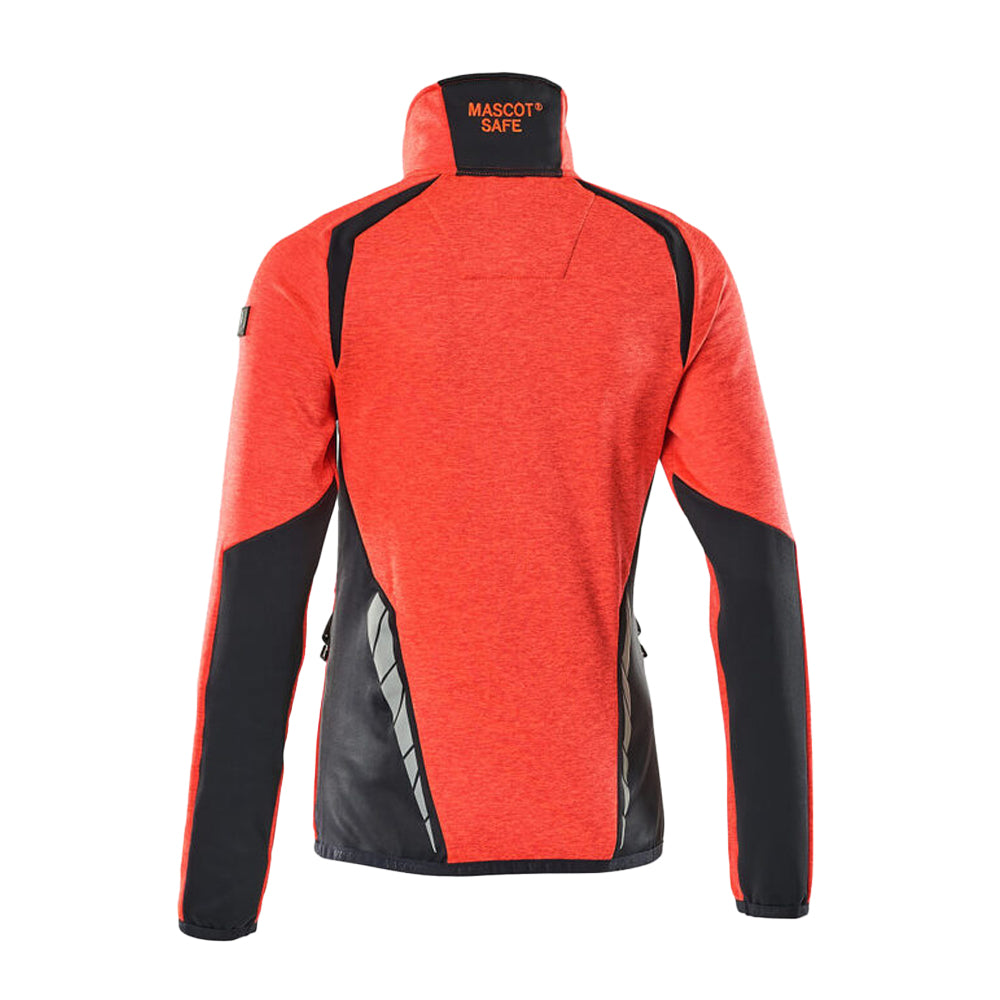 Hi Vis Red-Dark Navy - Back - Mascot Womens-Ladies Accelerate Safe High-Vis Fleece Jacket