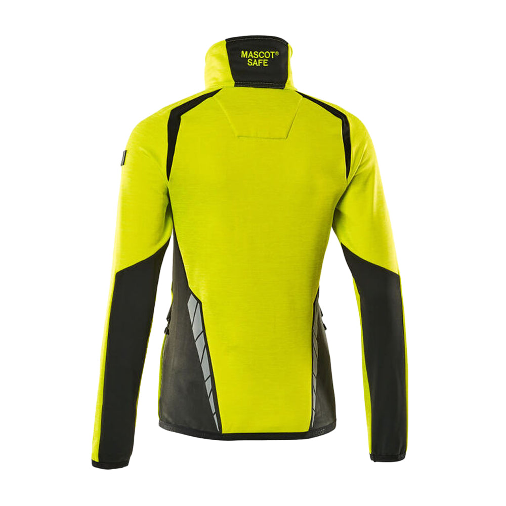 Hi Vis Yellow-Black - Back - Mascot Womens-Ladies Accelerate Safe High-Vis Fleece Jacket