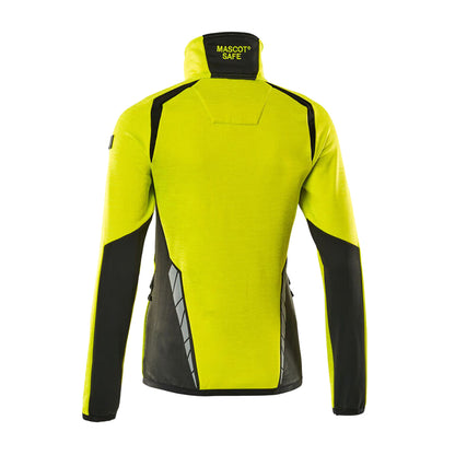 Hi Vis Yellow-Black - Back - Mascot Womens-Ladies Accelerate Safe High-Vis Fleece Jacket