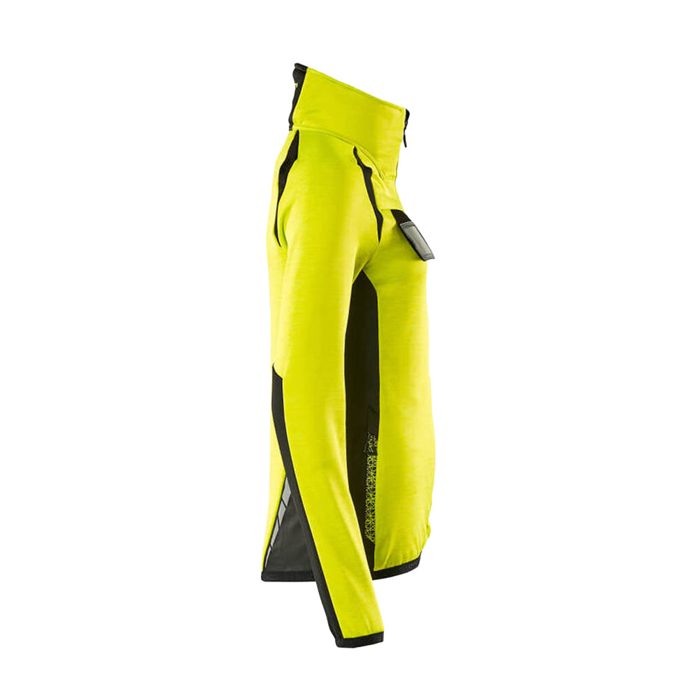 Hi Vis Yellow-Black - Side - Mascot Womens-Ladies Accelerate Safe High-Vis Fleece Jacket
