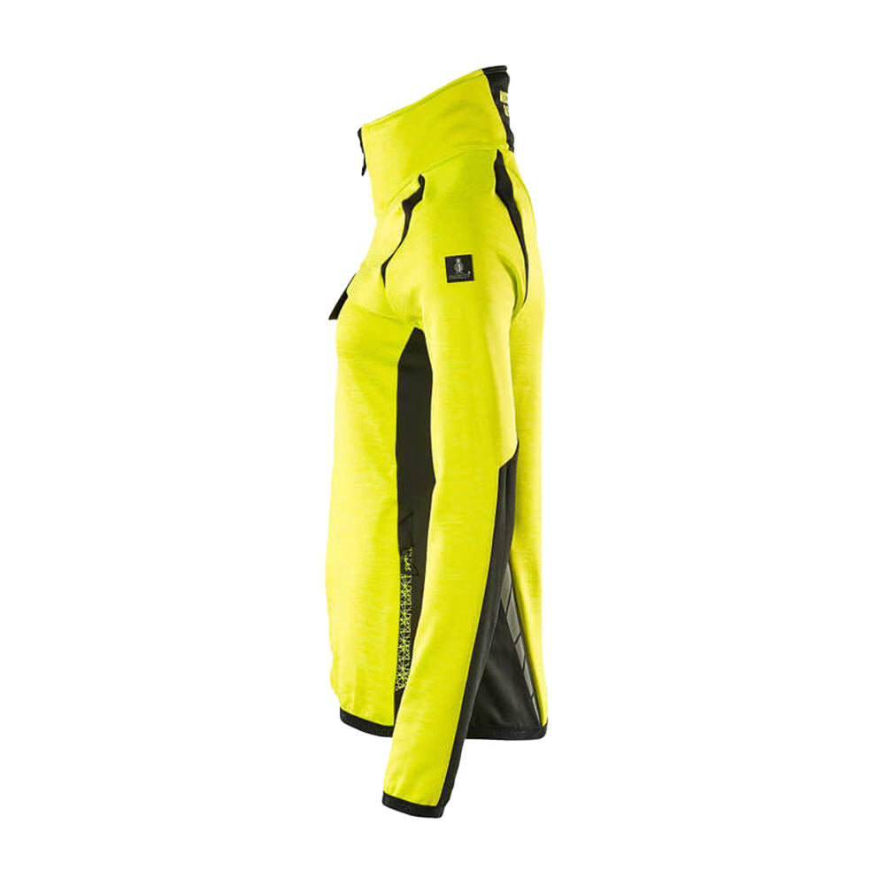 Hi Vis Yellow-Black - Lifestyle - Mascot Womens-Ladies Accelerate Safe High-Vis Fleece Jacket
