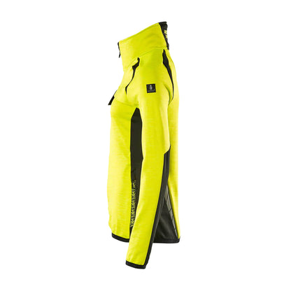 Hi Vis Yellow-Black - Lifestyle - Mascot Womens-Ladies Accelerate Safe High-Vis Fleece Jacket