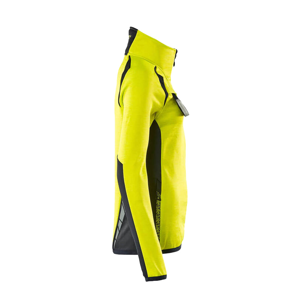Hi Vis Yellow-Dark Navy - Side - Mascot Womens-Ladies Accelerate Safe High-Vis Fleece Jacket
