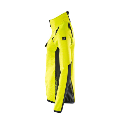 Hi Vis Yellow-Dark Navy - Lifestyle - Mascot Womens-Ladies Accelerate Safe High-Vis Fleece Jacket