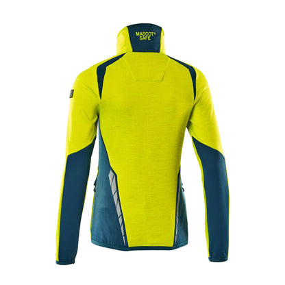 Hi Vis Yellow-Dark Petroleum - Back - Mascot Womens-Ladies Accelerate Safe High-Vis Fleece Jacket