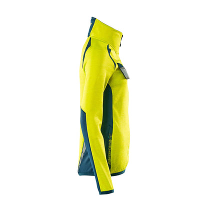 Hi Vis Yellow-Dark Petroleum - Side - Mascot Womens-Ladies Accelerate Safe High-Vis Fleece Jacket