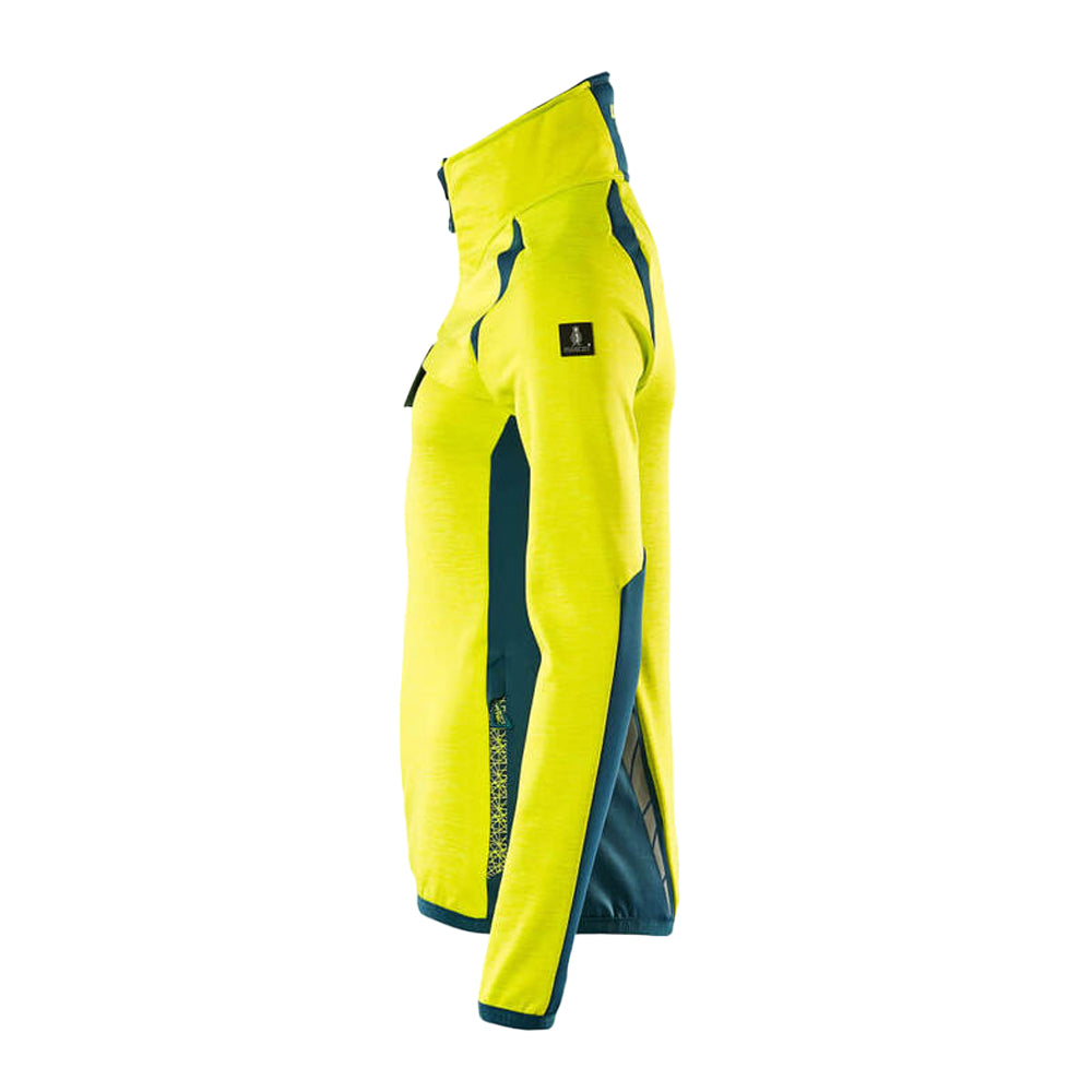 Hi Vis Yellow-Dark Petroleum - Lifestyle - Mascot Womens-Ladies Accelerate Safe High-Vis Fleece Jacket