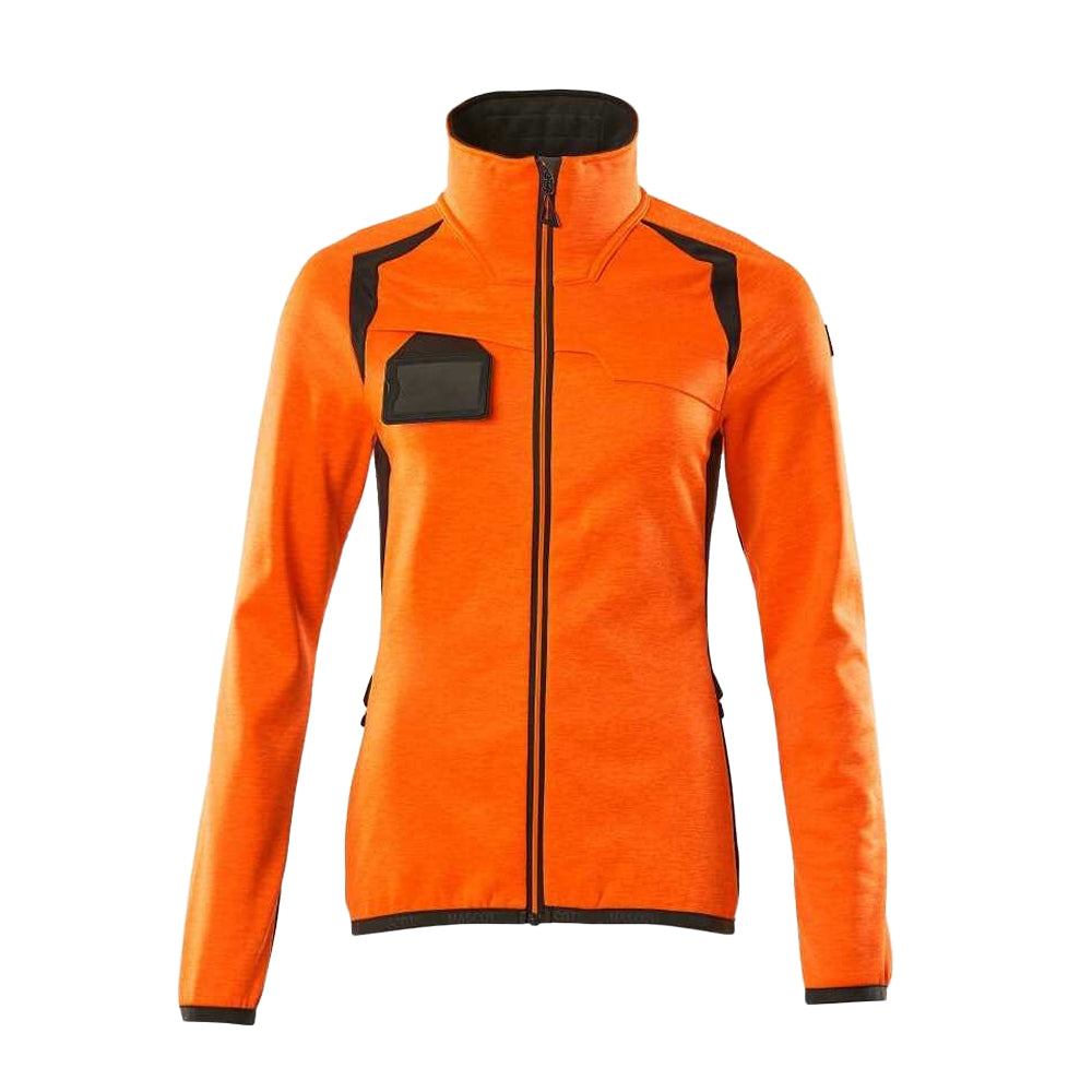 Hi Vis Orange-Dark Anthracite - Front - Mascot Womens-Ladies Accelerate Safe High-Vis Fleece Jacket