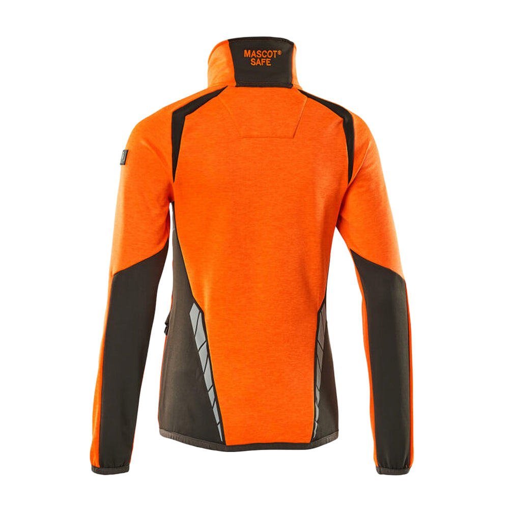 Hi Vis Orange-Dark Anthracite - Back - Mascot Womens-Ladies Accelerate Safe High-Vis Fleece Jacket