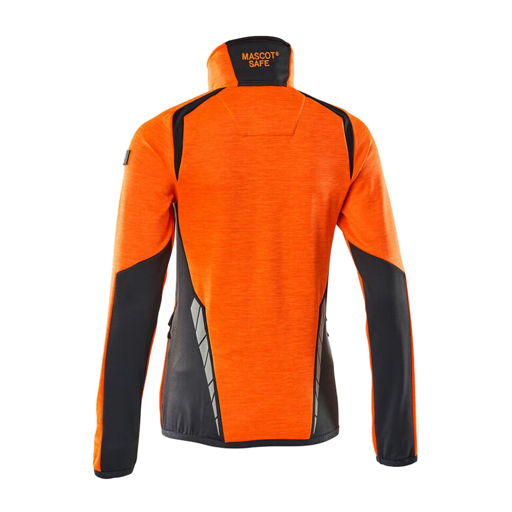 Hi Vis Orange-Dark Navy - Back - Mascot Womens-Ladies Accelerate Safe High-Vis Fleece Jacket