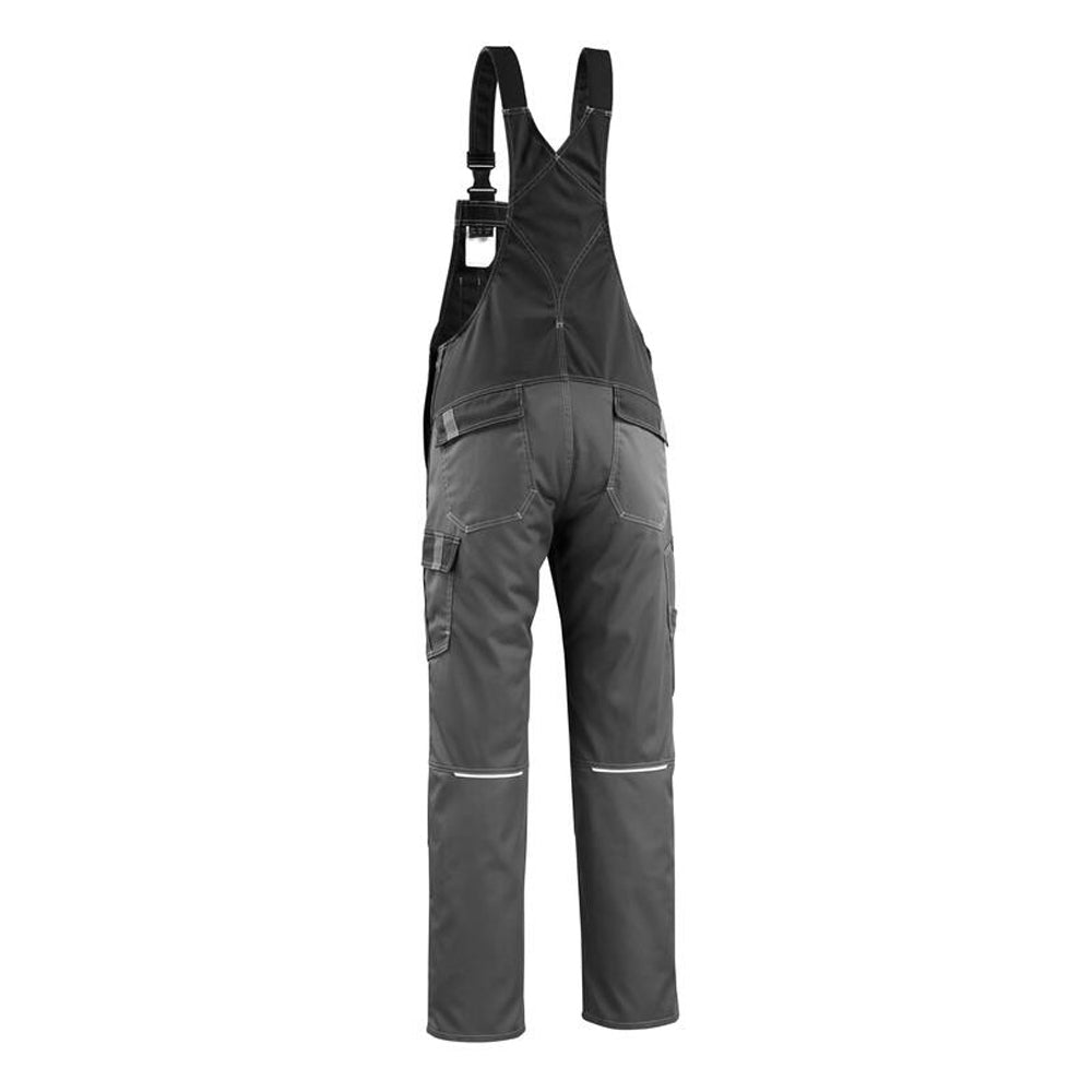 Dark Anthracite-Black - Back - Mascot Mens Light Leeton Knee Pad Pockets Bib And Brace Trouser