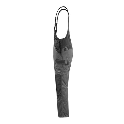 Dark Anthracite-Black - Lifestyle - Mascot Mens Light Leeton Knee Pad Pockets Bib And Brace Trouser