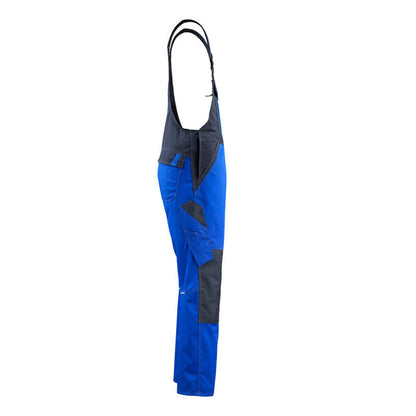 Royal Blue-Dark Navy - Side - Mascot Mens Light Leeton Knee Pad Pockets Bib And Brace Trouser