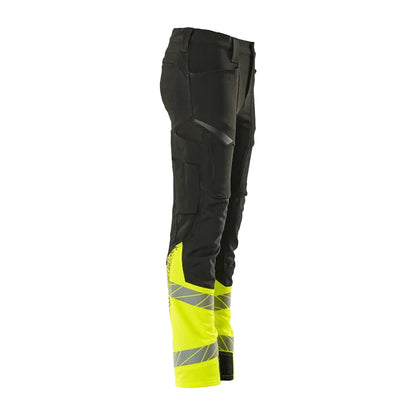 Black-Hi Vis Yellow - Back - Mascot Childrens-Kids Accelerate Safe Trousers